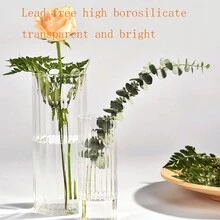 1入組多功能透明玻璃直線花瓶，創意臥室客廳辦公室水培花瓶裝飾 - 大號/花瓶 - 查看 7
