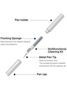 3 In 1 Wireless Earphones Cleaning Tool Compatible With Airpods Pro 3 2 1 Earbuds Case Cleaner Kit Clean Brush Pen Computer Mobile Phone Digital Dust Cleaning Pen Gift For Birthday/Easter/President's Day/Boy/Girlfriends,Kitchen,Bathroom,Home,Household Supplies