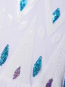 Young Girl Ombre Tulle Maxi Skirt Dress With Sequins And Long Train, Suitable For Outings, Parties And Other Major Events - White - View 7