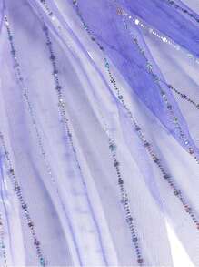 Young Girl Ombre Tulle Maxi Skirt Dress With Sequins And Long Train, Suitable For Outings, Parties And Other Major Events - White - View 10