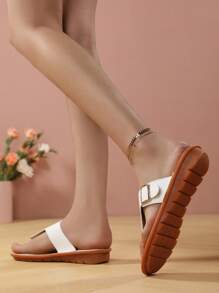 Women Summer Beach Flip Flops Casual Soft Bottom Anti-Slip Wear-Resistant Sandals Slippers