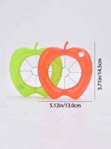 1pc Random Color Apple Slicer, Creative Stainless Steel Apple Cutter For Kitchen - Multicolor - View 2