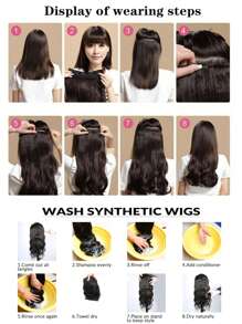 Clip In Hair Extensions Blonde With Brown Color 16 Clips 22 Inch Long Straight Hair Extension For Women Full Head Synthetic Hair Extensions Hairpieces 7 Pcs Set - Multicolor - View 8