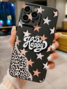 1pc Leopard Print Pentagram Pattern Phone Case Compatible With IPhone, Samsung, Xiaomi/Redmi, OPPO/Realme, VIVO, Infinix