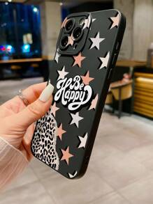 1pc Leopard Print Pentagram Pattern Phone Case Compatible With IPhone, Samsung, Xiaomi/Redmi, OPPO/Realme, VIVO, Infinix