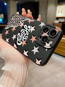 1pc Leopard Print Pentagram Pattern Phone Case Compatible With IPhone, Samsung, Xiaomi/Redmi, OPPO/Realme, VIVO, Infinix