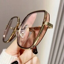 1 副女士金属框架透明镜片眼镜，适合日常佩戴 - 彩色 - 查看 7