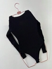 Women Knit Tops - 黑色 - 查看 2