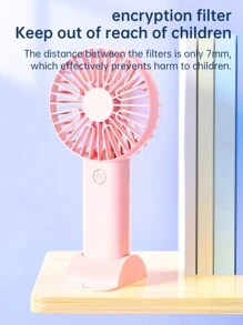 Petit ventilateur portable à main Mini ventilateur USB rechargeable avec support de téléphone Base Petit ventilateur de bureau, Indispensables pour les vacances