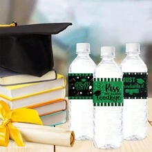 24PCS Water Bottle Labels Sticker, Congratulations Graduation Water Bottle Waterproof Wrappers Sticker For 2024 Graduation Party Decorations - Green - View 4