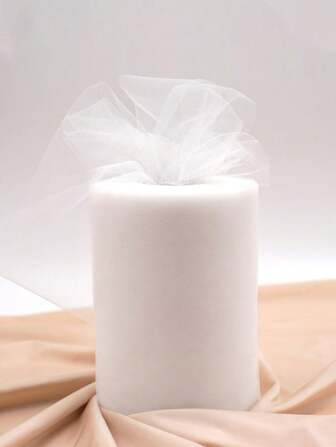 1pc-White Glitter Tulle Fabric Roll, Sparkling Tulle Ribbon With Sequins, Netting Tulle Fabric For Making Pompom Dresses, DIY Fabric For Wedding, Parties, Table Skirts And Decoration, 6inch*74.64feet, Suitable For Ballet Dance, Skirts, Wedding Gift Packing, Party Decoration, Scene Layout, DIY Clothing Decoration Accessories