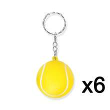 6入組特色鑰匙扣—包含籃球、足球、橄欖球、網球、棒球和排球形狀；適用於派對小禮品、泡沫玩具、緩解壓力和背包裝飾。非常適合運動賽事禮品、贈品和學校獎品。 - 白色 - 查看 16