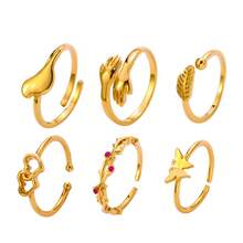 Set Of 6 Fashionable Open Heart Toe Rings For Women, Including Butterfly Adjustable Knuckle Rings And Beach Foot Rings - 6 Piece Set - View 11