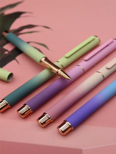 1 pieza/ Pluma estilográfica de color degradado altamente atractiva, ideal para que los estudiantes practiquen la escritura, firma de oficina y negocios, con absorbente de tinta incorporado en la pluma - Cartuchos de tinta reemplazables de 3.4 mm, excelente opción para regalos y presentes de vuelta a la escuela