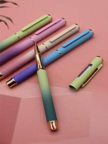 1 Stück/ Sehr attraktiver Farbverlauf Farbverlauf Füllhalter, ideal für Schüler zum Schreiben üben, Büro und Geschäftsunterschriften, mit integriertem Tintenauffangsystem im Stift - austauschbare 3,4 mm Tintenpatronen, tolles Geschenk auch für den Schulanfang