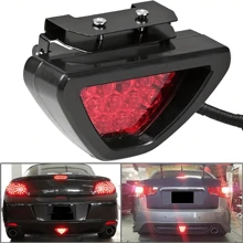 Reflector trasero LED rojo súper brillante para retrofitting en parachoques trasero universal para automóviles y camionetas, luces de freno parpadeantes, luces de crucero, luces antiniebla - negro rojo - Ver 10