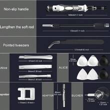 115合1 手機/相機/筆電/眼鏡/手錶精準小型螺絲刀套裝修理套件（黑色） - 黑色 - 查看 8