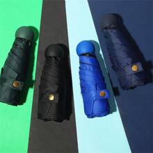 Guarda-chuva dobrável de 5 peças com revestimento preto, proteção solar anti-UV, mini, leve e multifuncional, ideal para primavera e verão, presente para madrinhas, decoração de quarto, praia, viagens, para homens e mulheres, férias. - Multicolorido - Ver 3
