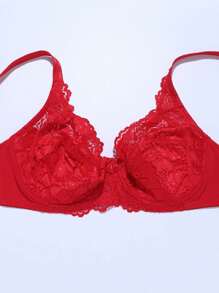 3 قطع/مجموعة حمالة صدر دانتيل مثيرة مقاس كبير للنساء، ملابس داخلية رفيعة للغاية على شكل كأس E - متعدد الألوان - مشاهدة 8