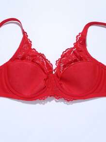 3 قطع/مجموعة حمالة صدر دانتيل مثيرة مقاس كبير للنساء، ملابس داخلية رفيعة للغاية على شكل كأس E - متعدد الألوان - مشاهدة 9