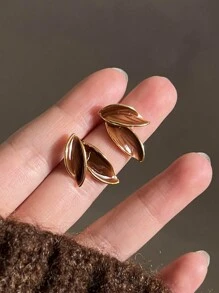 topshiny 1 Pair French Fallen Leaf Style Earrings, High-End Luxury Fashion Eardrops For Women
