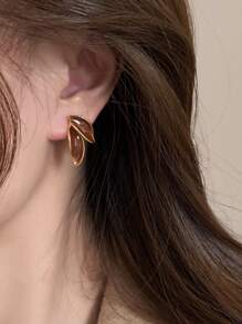 topshiny 1 Pair French Fallen Leaf Style Earrings, High-End Luxury Fashion Eardrops For Women