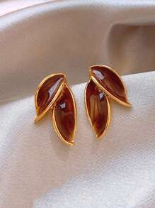 topshiny 1 Pair French Fallen Leaf Style Earrings, High-End Luxury Fashion Eardrops For Women