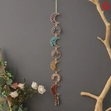 1 pieza Atrapasueños de cristal de 7 chakras, Colgante de pared del Árbol de la Vida de 6 chakras, Sanadores de cristal y gemas Reiki, Colgante para yoga y meditación, decoración para ventanas del hogar, piedras naturales en bruto, decoración del hogar, decoración de habitación, decoración de pared