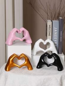 1 件心形手势装饰、微型手工雕塑现代艺术雕像、个性化家居装饰、创意婚礼桌面装饰、情人节和新年礼物