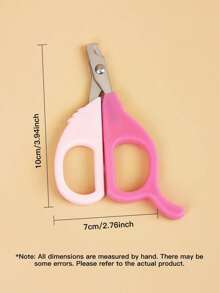 1pc Pet Nail Clipper With Sharp Stainless Steel Blades - Pink - View 3