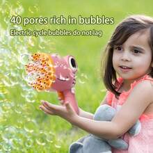 1套恐龍泡泡槍，40孔戶外泡泡機玩具，節日禮物，手持式戶外泡泡槍玩具（不含泡泡水和電池）