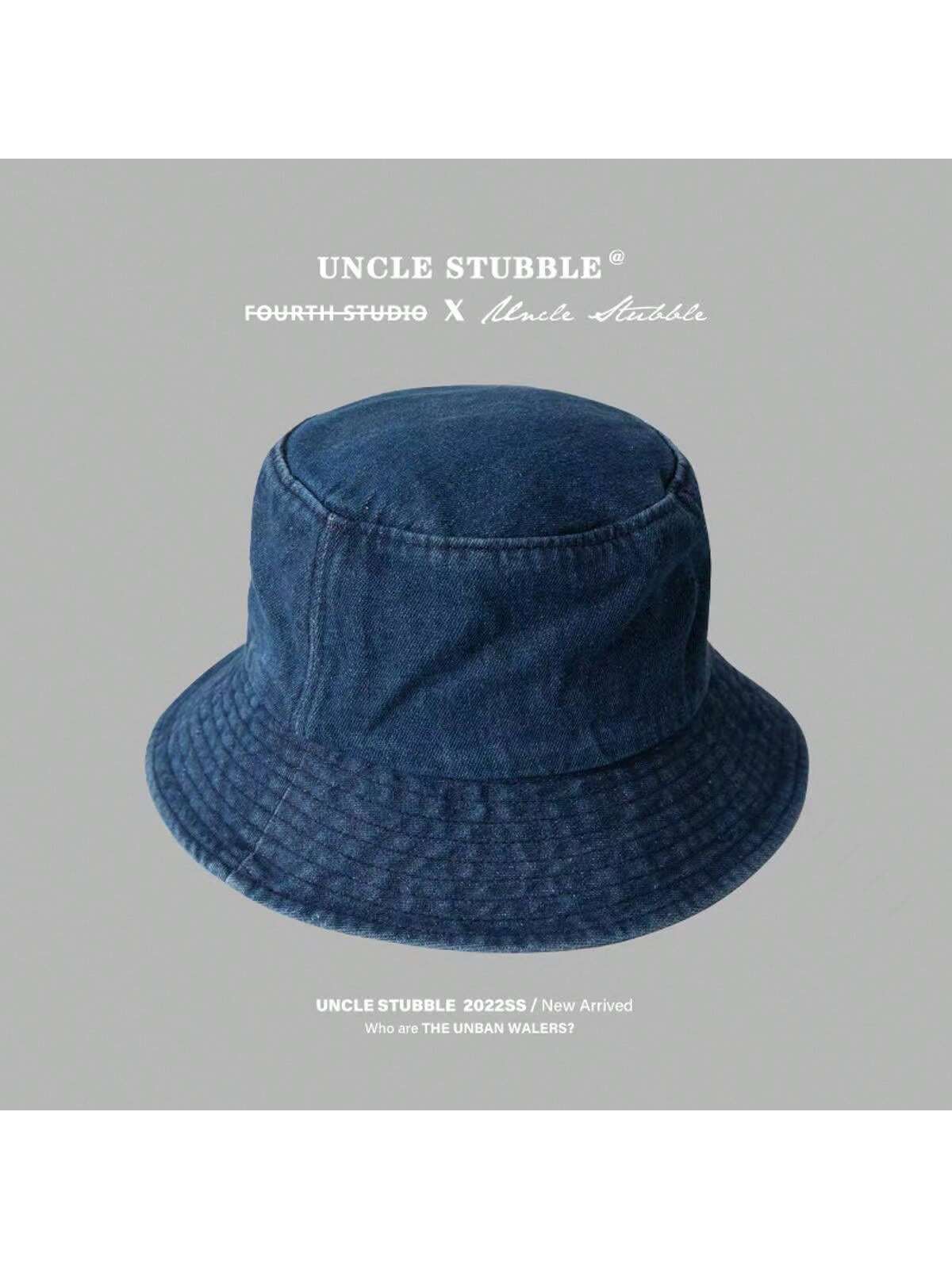 قبعة دلو جينز على الطراز الياباني للنساء، ذات حافة...