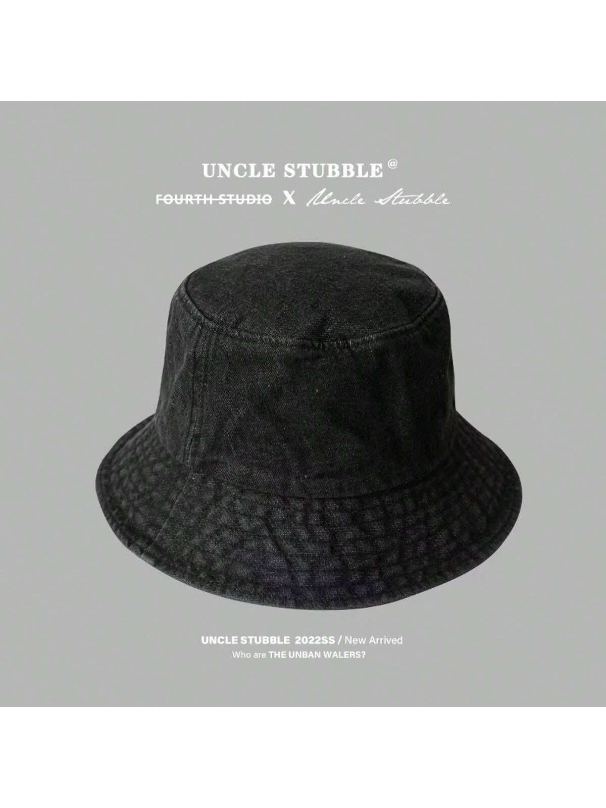 قبعة دلو جينز على الطراز الياباني للنساء، ذات حافة...