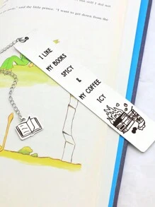 1 pieza Marcapáginas divertido y duradero de todo metal, ["Vete, estoy leyendo"], adecuado como pequeño regalo de cumpleaños u ocasiones festivas para estudiantes y amantes de los libros, hecho de acero inoxidable, resistente y duradero - Plateado - Ver 2