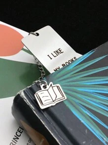 1 pieza Marcapáginas divertido y duradero de todo metal, ["Vete, estoy leyendo"], adecuado como pequeño regalo de cumpleaños u ocasiones festivas para estudiantes y amantes de los libros, hecho de acero inoxidable, resistente y duradero - Plateado - Ver 4