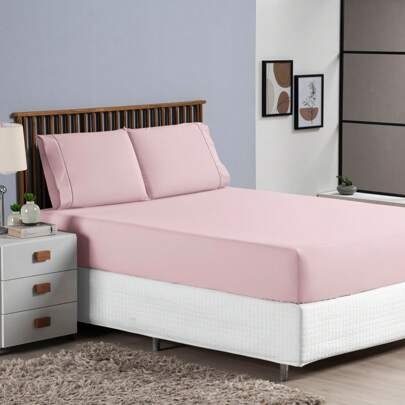 Jogo De Lençol King 3 Peças Tecido Percal 100%Algodão