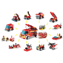 12/24PCS Fire Truck Building Blocks Surprise Egg Toys, Collecatble And Fun Interlocking Construction Toy For Easter Party Gift Exchange, Student Reward Points Gifts Room Decoration