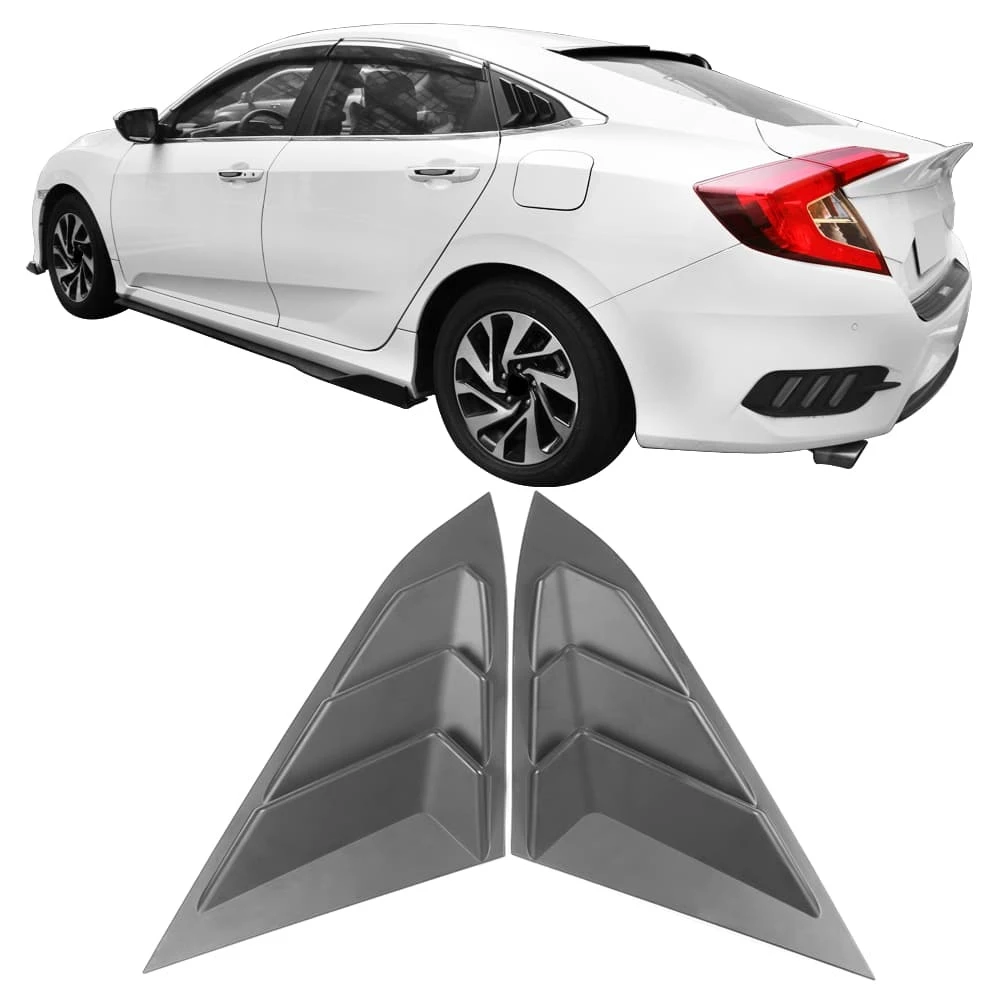 Window Louvers Fit 20162021 Hondas' Civic Sedan, Rear Quarter Panel