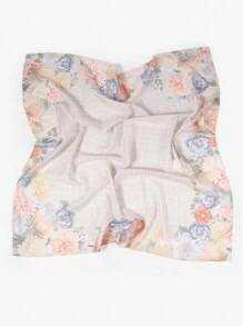 1 Stück Frühlings-/Sommer-bedrucktes, mehrfarbiges, florales Muster 110cm Quadrat Schal Hijab Bandana Haarband Winter Herbst für Frauen Abaya Verschleierte Kleidung