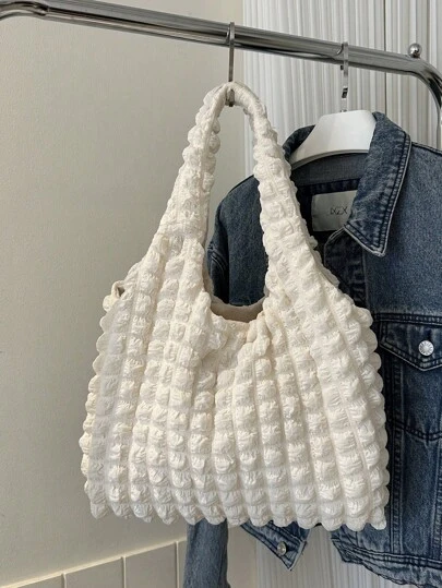 别致的云朵、泡泡和花朵印花单肩包，适合女学生的新款背心包，简单的帆布购物手提袋，书包，便携、可折叠、大容量，适合少女女大学生返校包，轻便、经典休闲，适合少女女大学生，非常适合返校、开学第一天