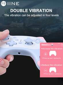 IINE Switch Controller Cartoon Kitten Design PC Wireless Gamepad,Compatible With NS Switch/Switch Lite/Switch OLED,For Windows PC Steam By Cable,Gaming Console Control Joysticks,Turbo Fuction Auto-Fire Function Vibration Wake Up Funct 6-Axis Somatosensory,300mAh Battery Capacity 2h To Fully Charging, With Headset Jack,Blue L415 - Blue - View 5