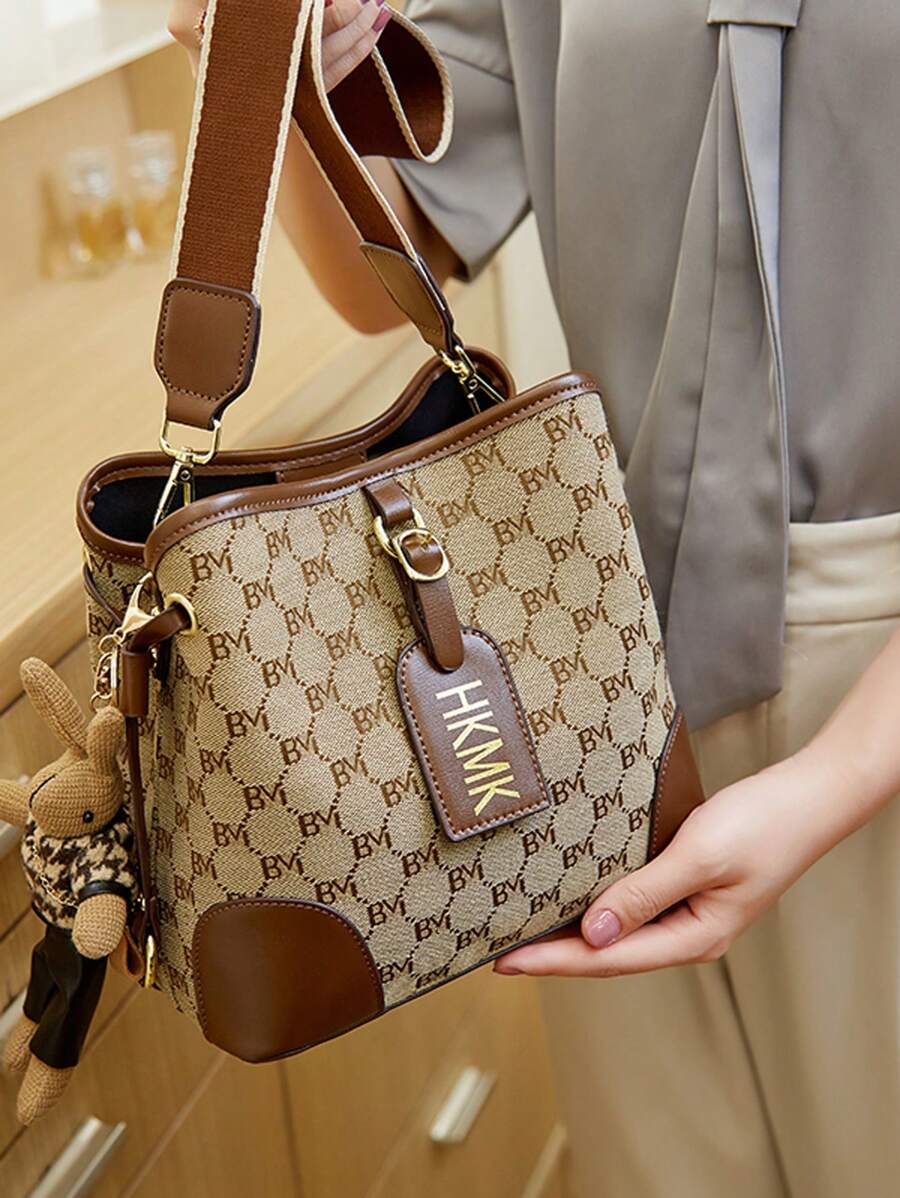 Damen Bucket Bag Umhängetasche, neue Saison 2025 Lässig Shopper Handtasche Schultertasche, Großer Platz Pendler Chic Unterarm Tasche, Mode Marke Nische vielseitig