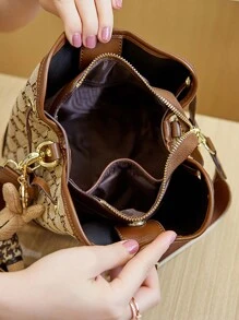 Damen Bucket Bag Umhängetasche, neue Saison 2025 Lässig Shopper Handtasche Schultertasche, Großer Platz Pendler Chic Unterarm Tasche, Mode Marke Nische vielseitig