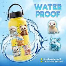 50/100Pcs Cute Animal Sticker Pack, Cartoon Pets Kawaii Classroom Stickers For Teens Adults, Funny Waterproof Vinyl Stickers For Scrapbook Water Bottle Computer Refrigerator Luggage Phone - Multicolor - View 8