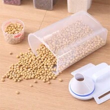 Pote com Copo Medidor Hermético Bico Dosador Cozinha Lavanderia Multiuso 2L - Transparente - Visão 8