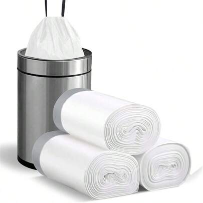 3 Rolls) Strong And Durable 4 Gallon Trash Bags With Drawstring Closure - 45 Count - Ideal For Home, Office, And Kitchen - Upgrade Your Cleaning Experience!