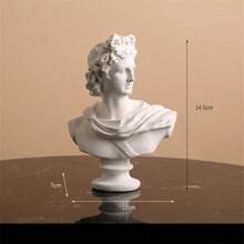Estatua de resina de figura nórdica griega, decoración de estatuas de medio cuerpo de la mitología griega de David, estatuas de la diosa Artemis y la diosa romana, utilizadas para ejercicios de dibujo, escultura estética y para llenar el espacio en la sala de estar, dormitorio y estudio. - Blanco - Ver 11