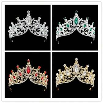 巴洛克歐美風格的奢華生日皇冠，婚紗配戴皇冠，頭飾配件頭環