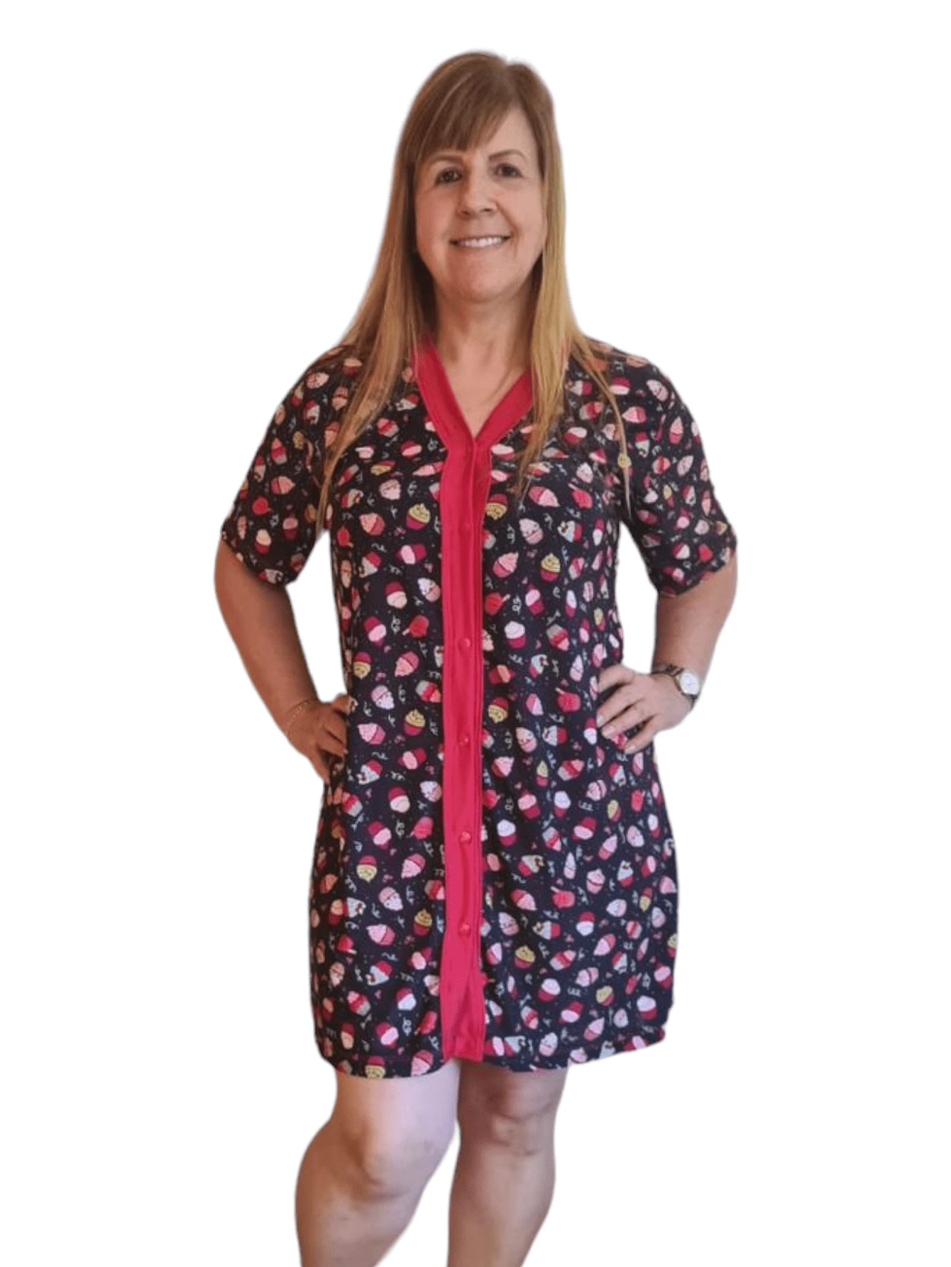 Women Nightgowns & Sleepshirts - Đỏ và trắng - Xem 1
