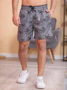 Men Beach Shorts - Dark Grey - View 3